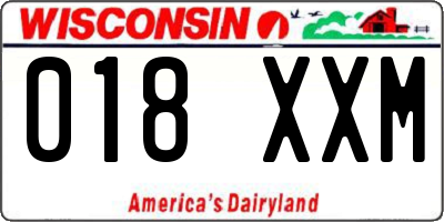 WI license plate 018XXM