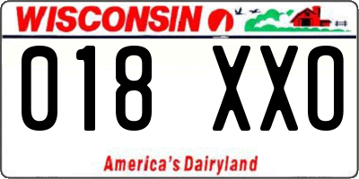 WI license plate 018XXO