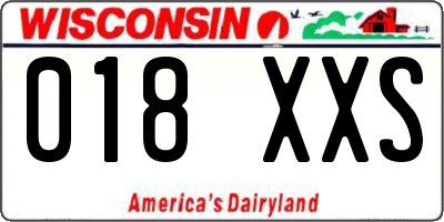 WI license plate 018XXS