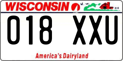WI license plate 018XXU