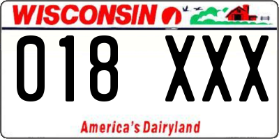 WI license plate 018XXX