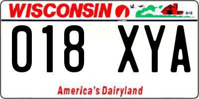 WI license plate 018XYA
