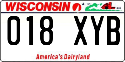 WI license plate 018XYB