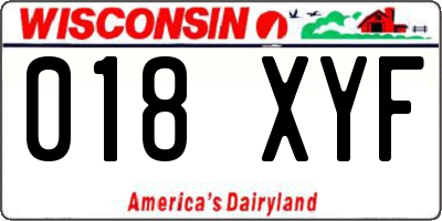 WI license plate 018XYF