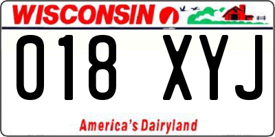 WI license plate 018XYJ