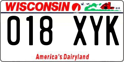 WI license plate 018XYK