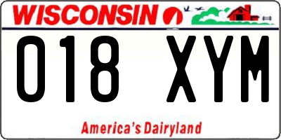 WI license plate 018XYM