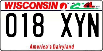 WI license plate 018XYN
