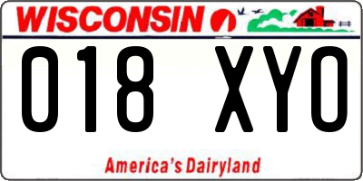WI license plate 018XYO