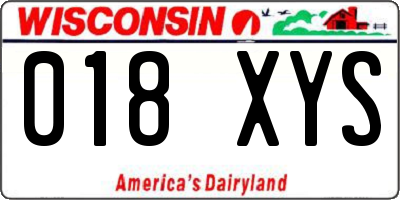 WI license plate 018XYS