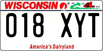 WI license plate 018XYT