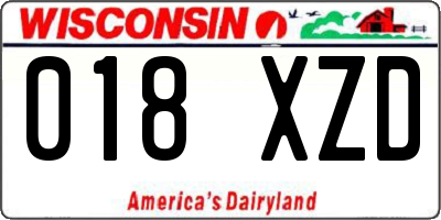 WI license plate 018XZD