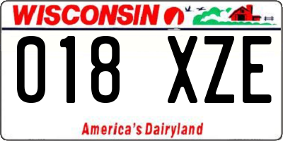 WI license plate 018XZE