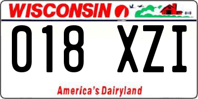 WI license plate 018XZI