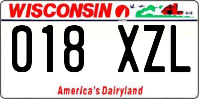 WI license plate 018XZL