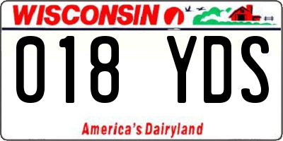WI license plate 018YDS