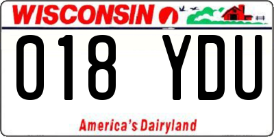 WI license plate 018YDU