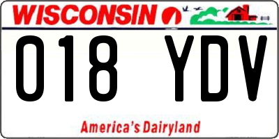 WI license plate 018YDV