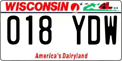 WI license plate 018YDW