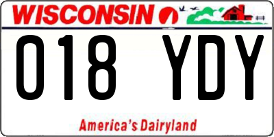 WI license plate 018YDY
