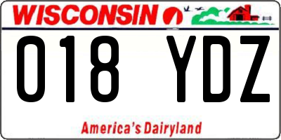 WI license plate 018YDZ