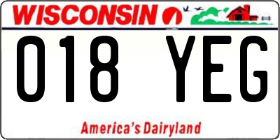 WI license plate 018YEG