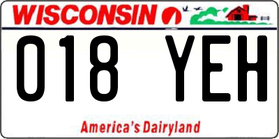 WI license plate 018YEH