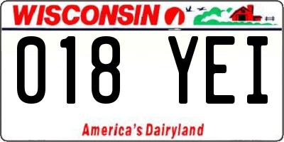 WI license plate 018YEI
