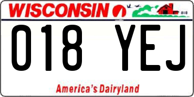 WI license plate 018YEJ