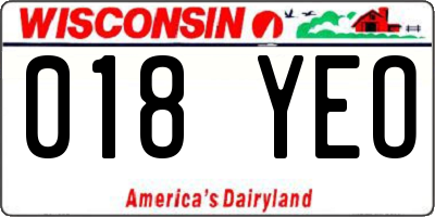 WI license plate 018YEO