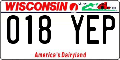 WI license plate 018YEP