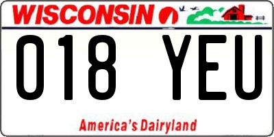 WI license plate 018YEU