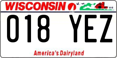 WI license plate 018YEZ