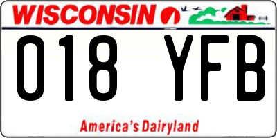 WI license plate 018YFB