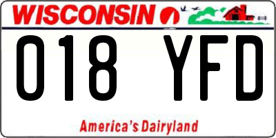 WI license plate 018YFD