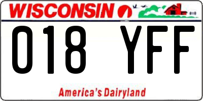 WI license plate 018YFF