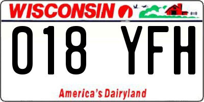 WI license plate 018YFH