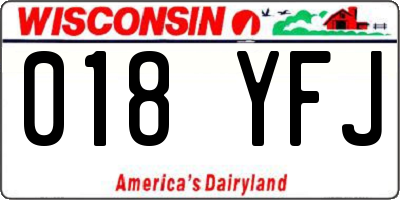 WI license plate 018YFJ