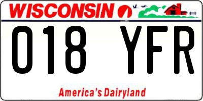 WI license plate 018YFR