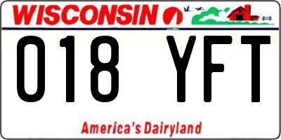 WI license plate 018YFT