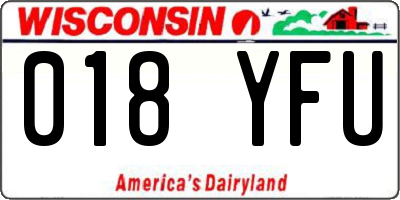 WI license plate 018YFU