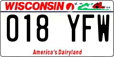 WI license plate 018YFW