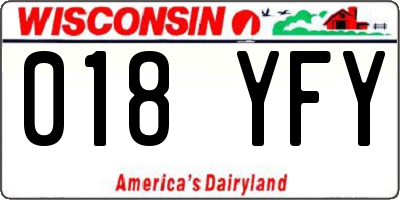 WI license plate 018YFY