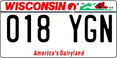 WI license plate 018YGN