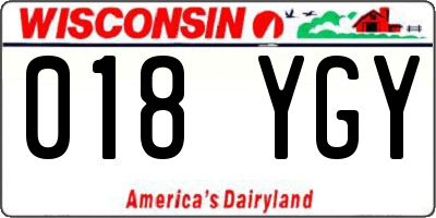 WI license plate 018YGY