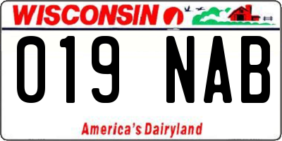 WI license plate 019NAB