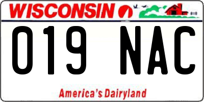 WI license plate 019NAC