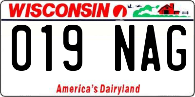 WI license plate 019NAG