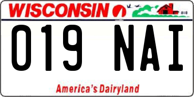 WI license plate 019NAI