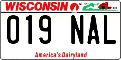 WI license plate 019NAL